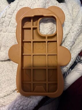 Silicone Bear-Shaped Phone Case - Brown
